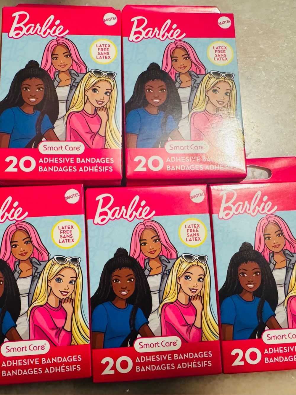 Barbie Adhesive Bandages - Pink, Blue & Red Pack